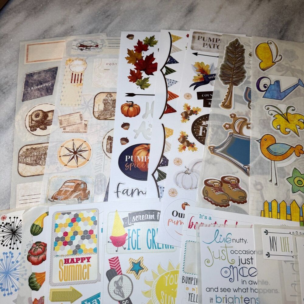 Creative Memories Lot of 50 Mixed New & Partial Sheets Scrapbooking Stickers #2 - Picture 9 of 11